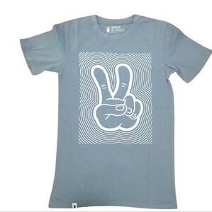 Dutch bros Gray Peace Graphic Tshirt NEW